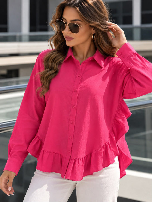 Pembe Volanlı Gömlek