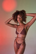 Triangle Tie Adjustable Delphi Bikini Top Brown