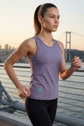 Eflatun Standart Fit Çapraz Sırt Detaylı Kadın Spor Atlet - 97296