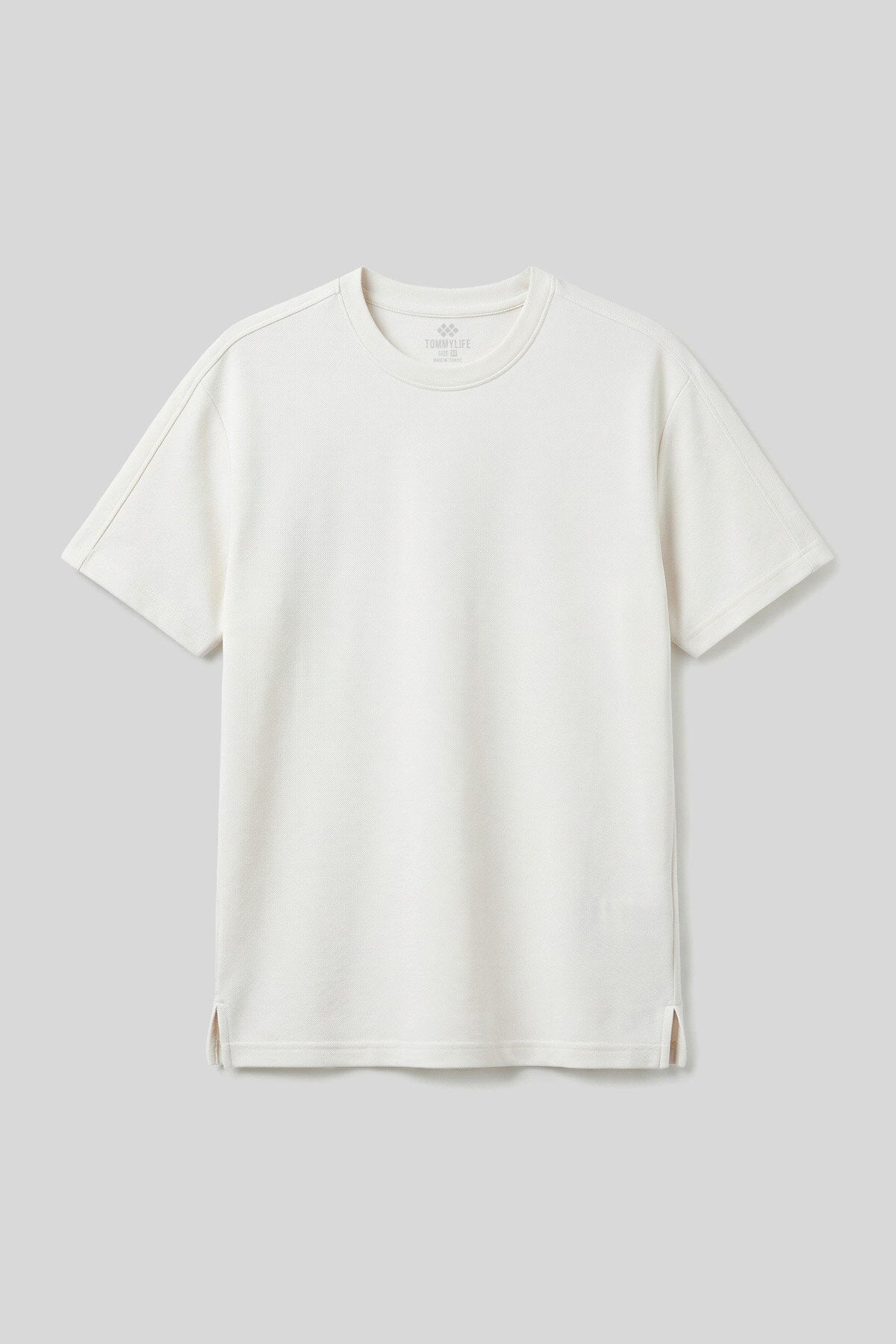 Ekru Rahat Form Esnek Nefes Alabilir Erkek T-Shirt - 88495