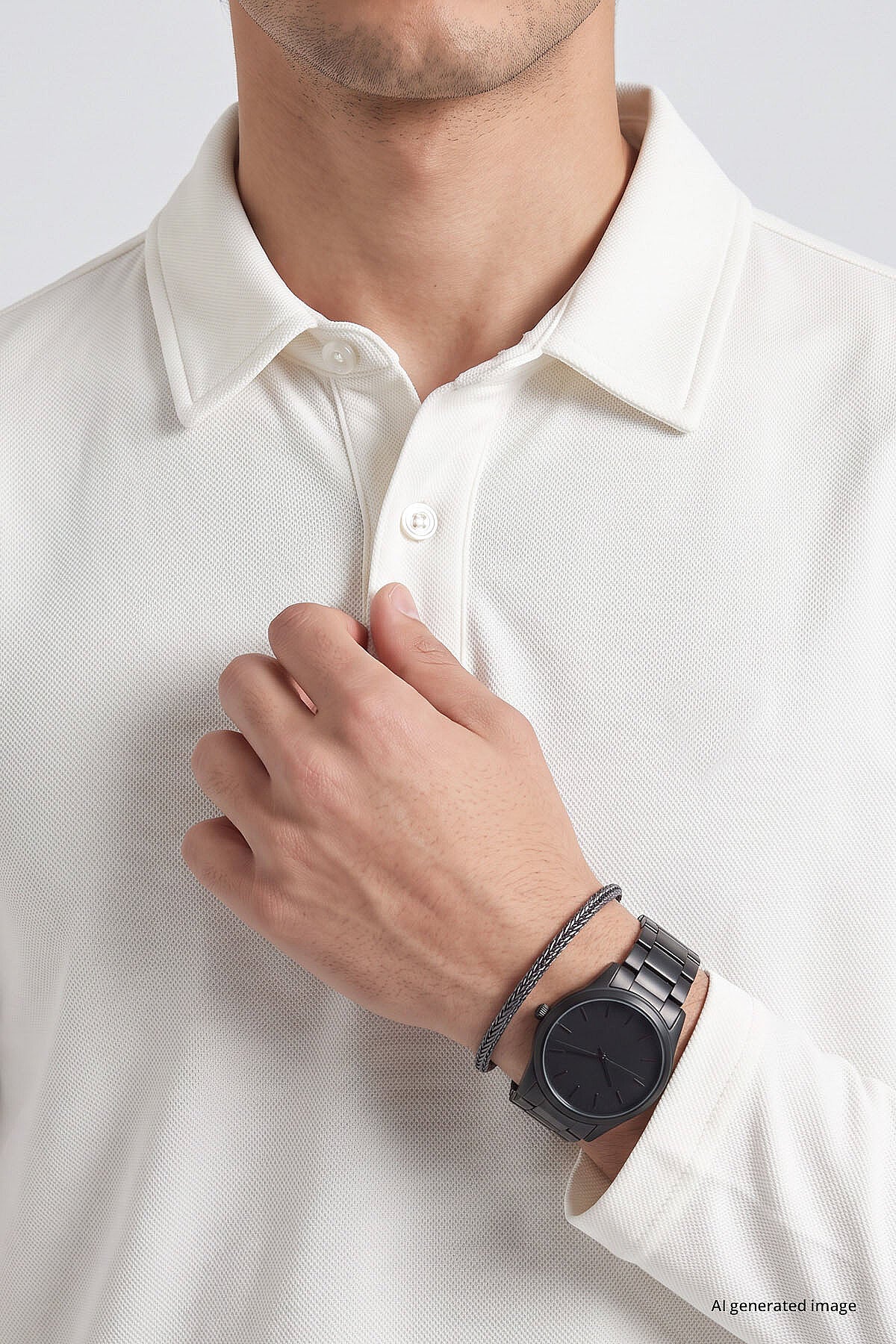 Ekru Rahat Form Basic Erkek Polo Yaka T-Shirt - 88512