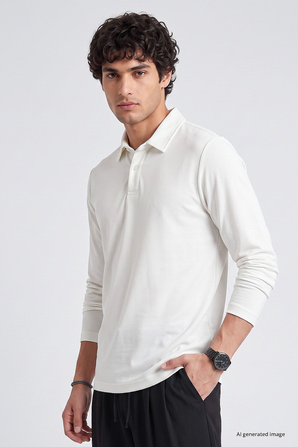 Ekru Rahat Form Basic Erkek Polo Yaka T-Shirt - 88512
