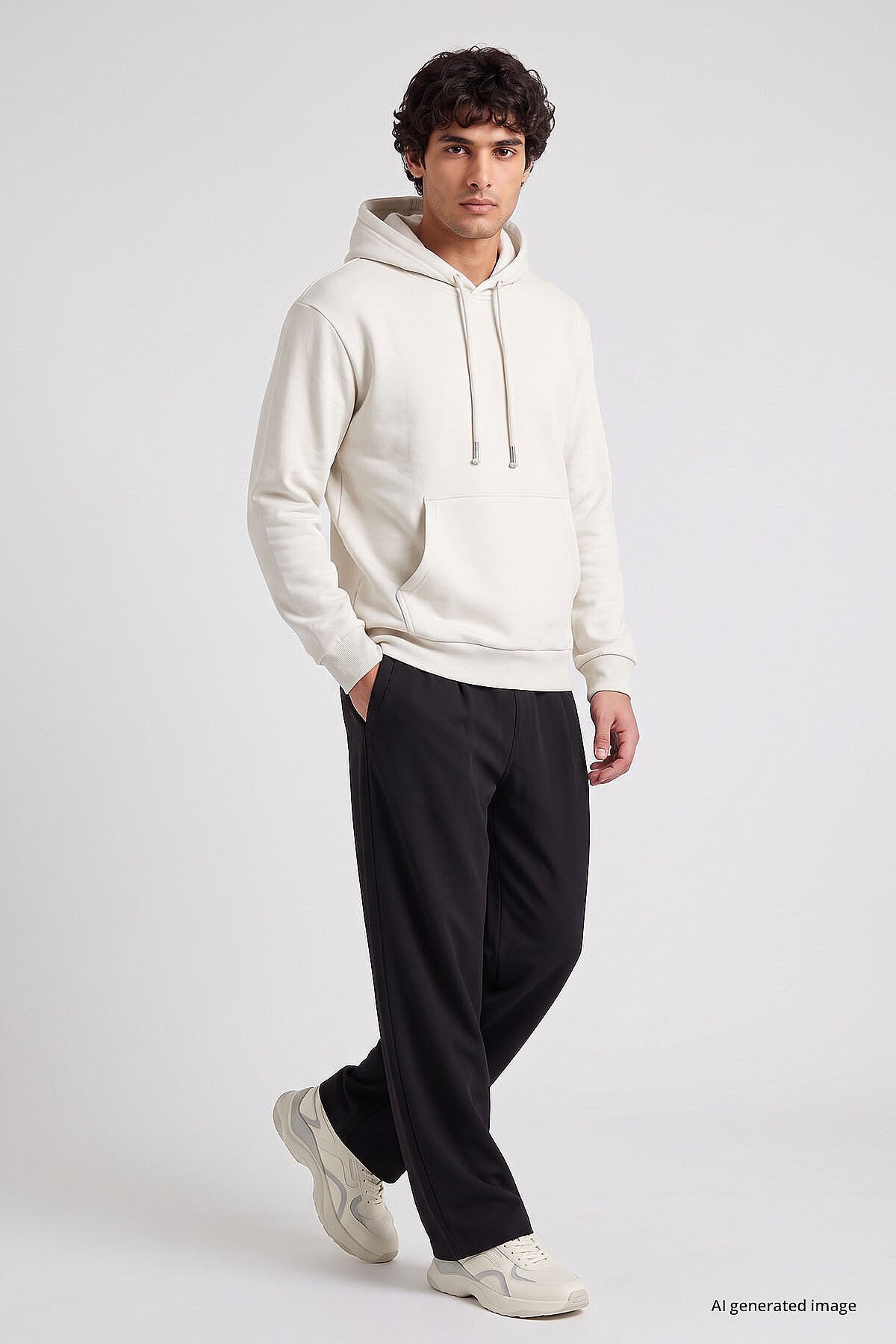 Ekru Standart Kalıp Basic Erkek Sweatshirt - 88513