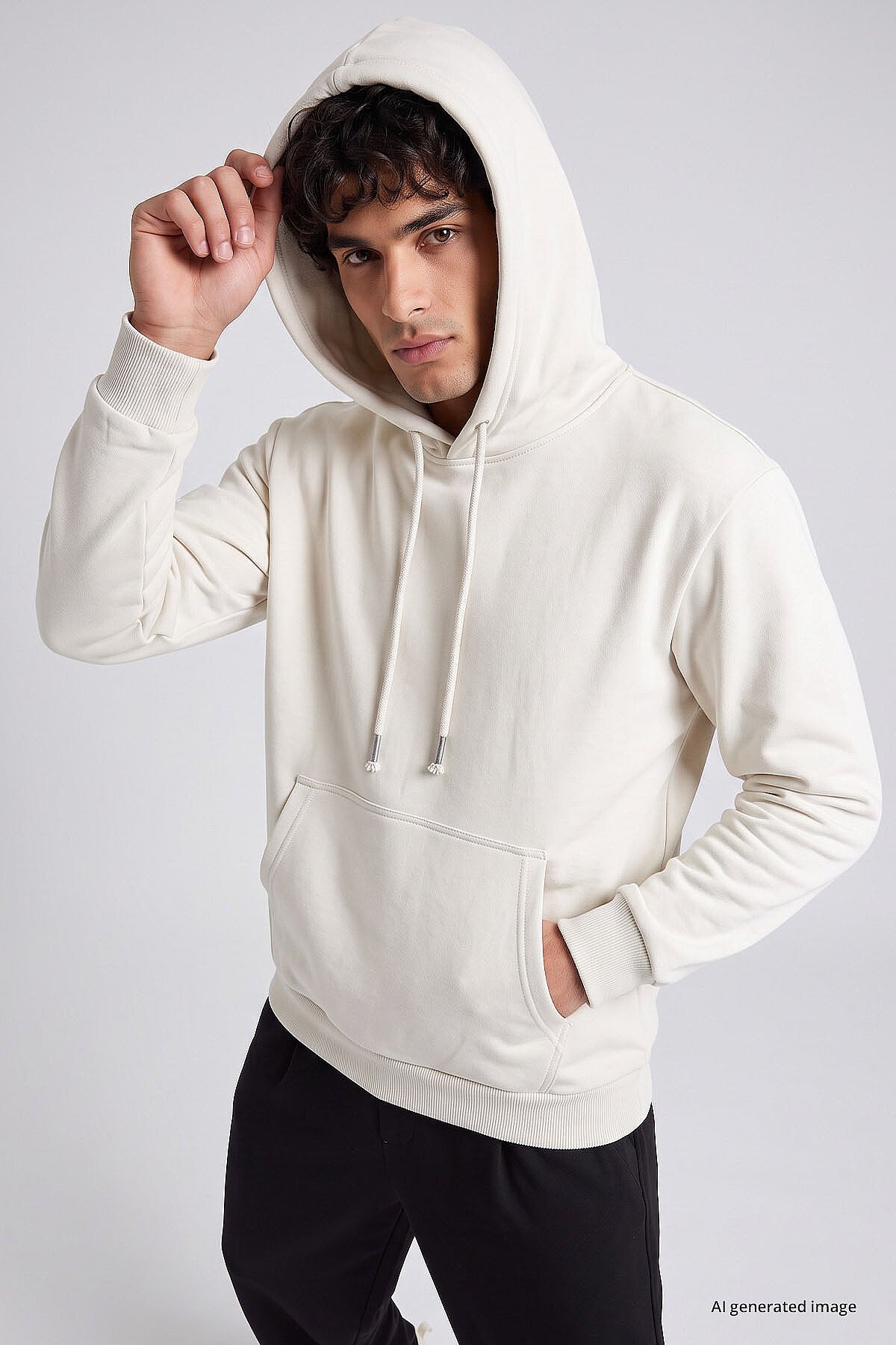 Ekru Standart Kalıp Basic Erkek Sweatshirt - 88513