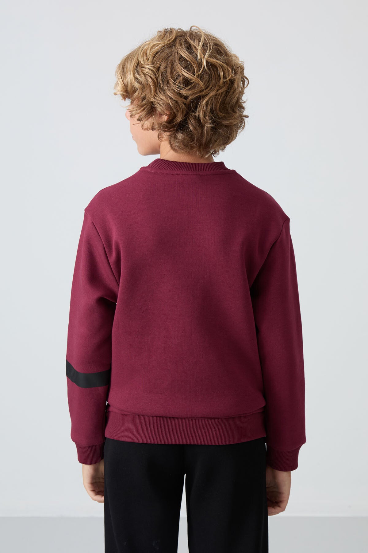 Erguvan Pamuklu Kalın İçi Tüylü Yumuşak Dokulu Standart Fit Baskılı Erkek Çocuk Sweatshirt - 11238