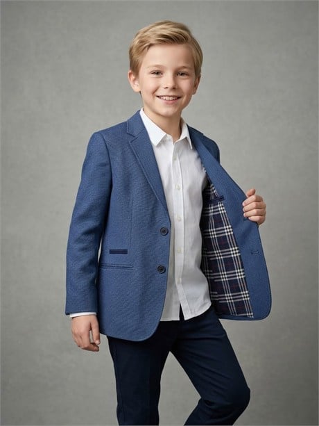 Erkek Çocuk Flato Ceplı Klasik Blazer Ceket