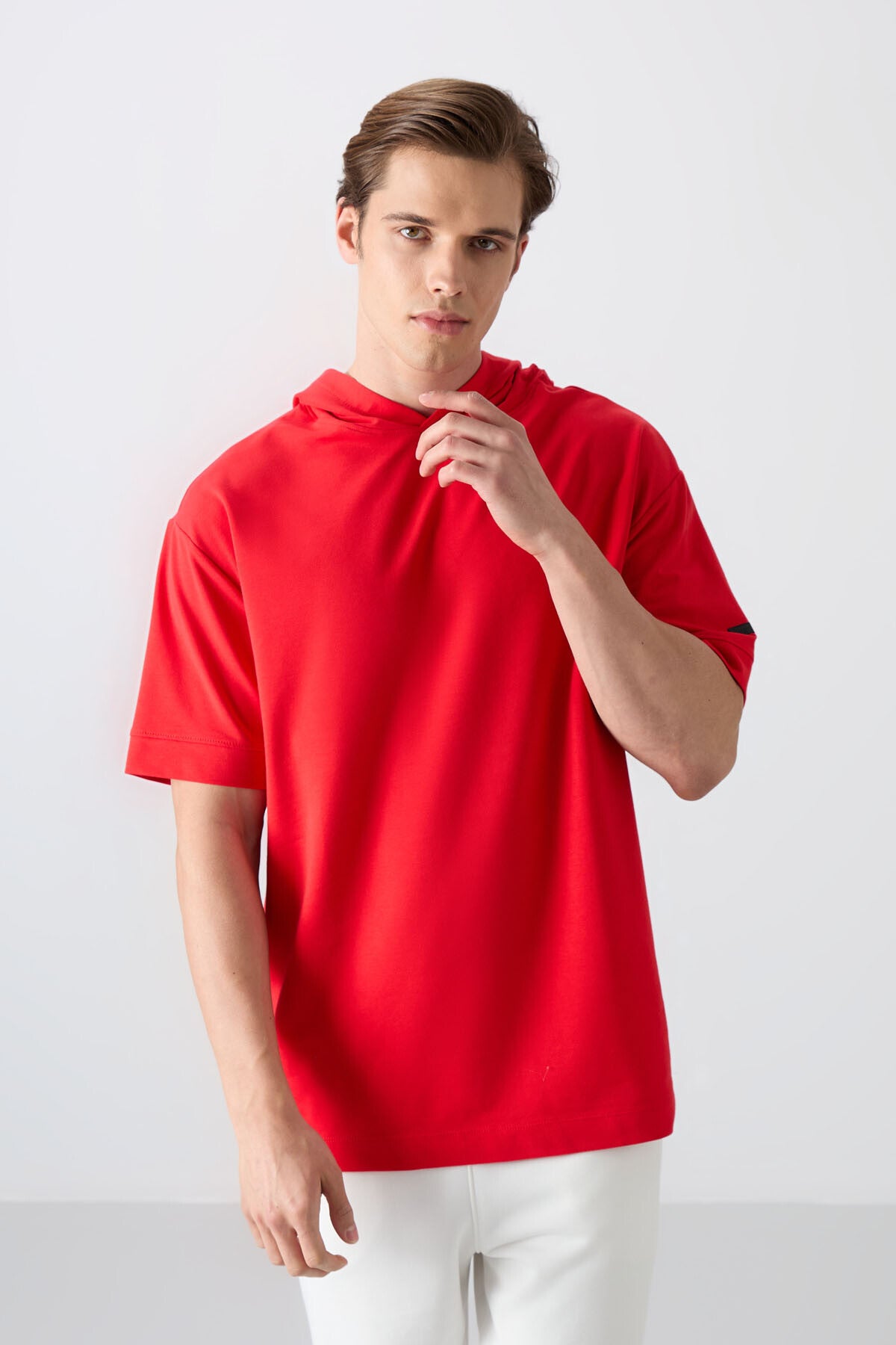 Fiesta Pamuklu Kalın Yumuşak Dokulu Oversize Fit Basic Erkek T-Shirt - 88352