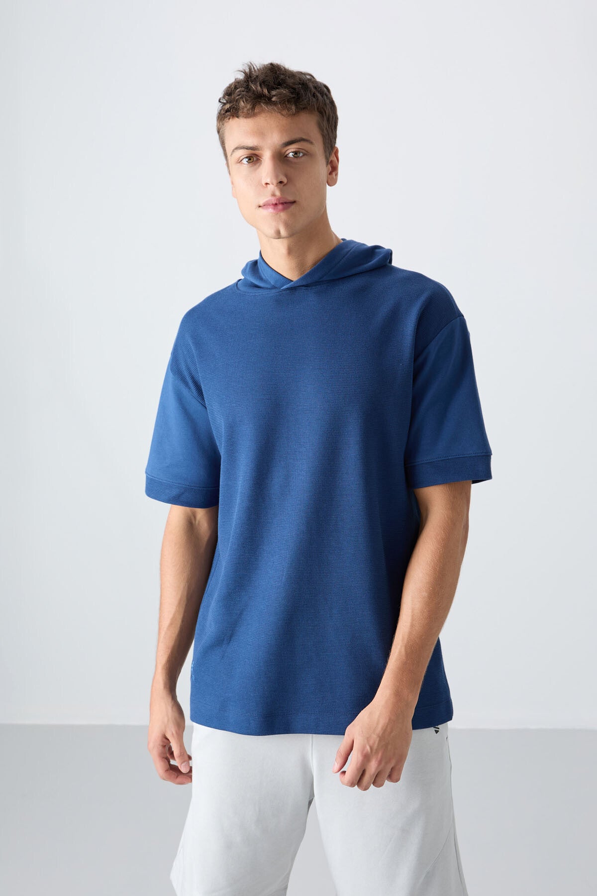 Parlament Pamuklu Kalın Yüzeyi Dokulu Oversize Fit Basic Erkek T-Shirt - 88335