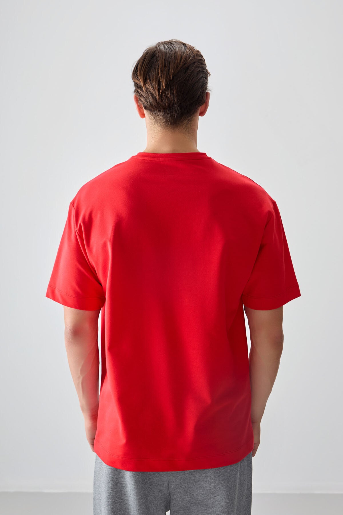 Fiesta Pamuklu Kalın Yumuşak Dokulu Oversize Fit Basic Erkek T-Shirt - 88378