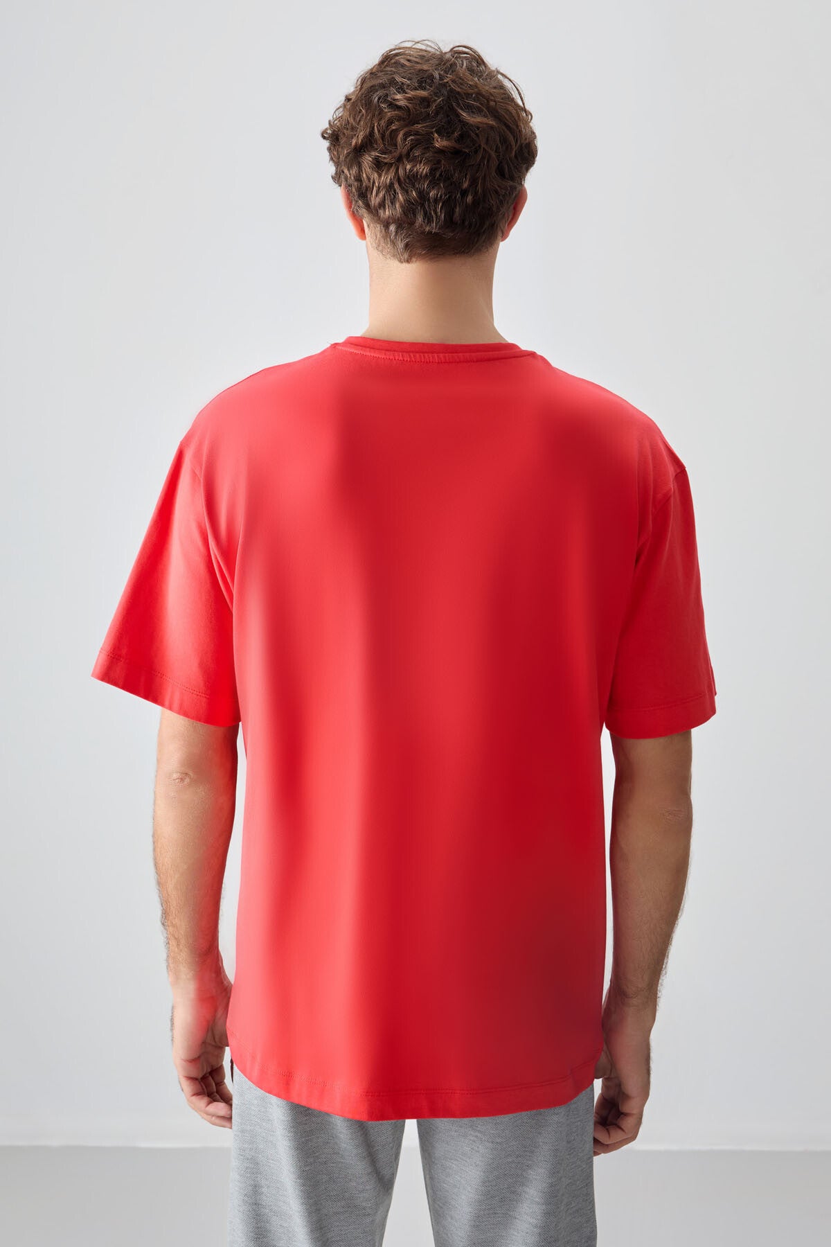 Fiesta %100 Pamuk Kalın Yumuşak Dokulu Oversize Fit Baskılı Erkek T-Shirt - 88355