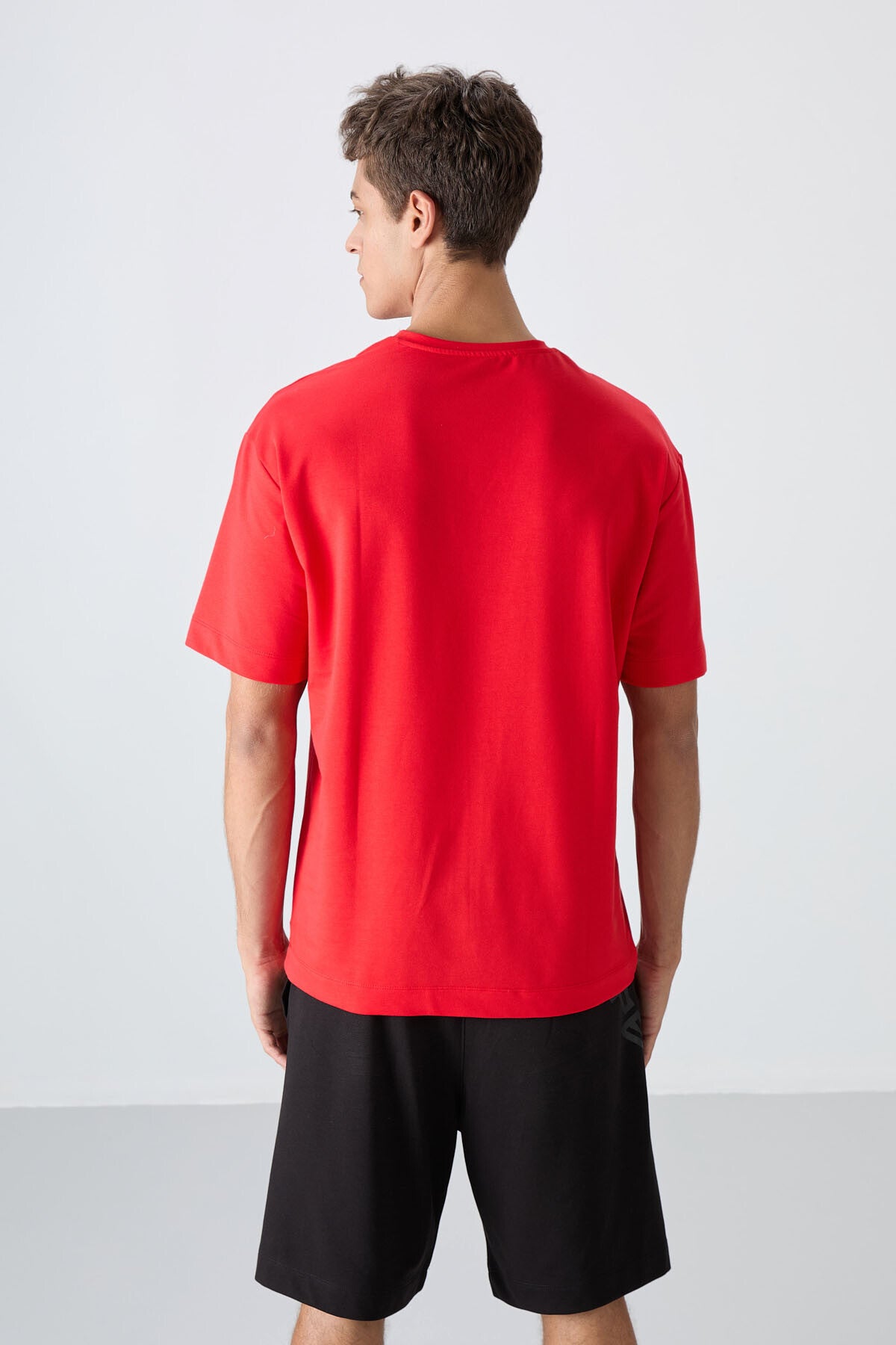 Fiesta Pamuklu Kalın Yumuşak Dokulu Oversize Fit Baskılı Erkek T-Shirt - 88350