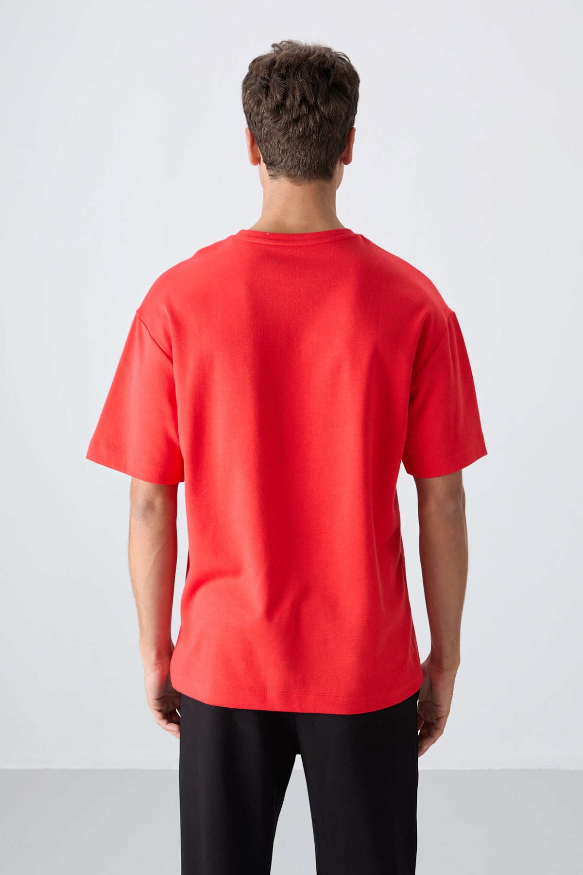 Fiesta Pamuklu Kalın Yumuşak Dokulu Oversize Fit Baskılı Erkek T-Shirt - 88325