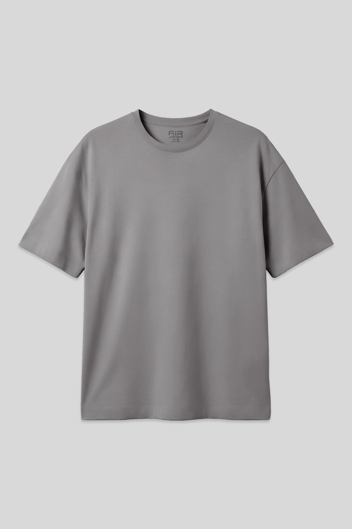 Koyu Gri %100 Pamuk Kalın Yumuşak Dokulu Oversize Fit Basic Erkek T-Shirt - 88353