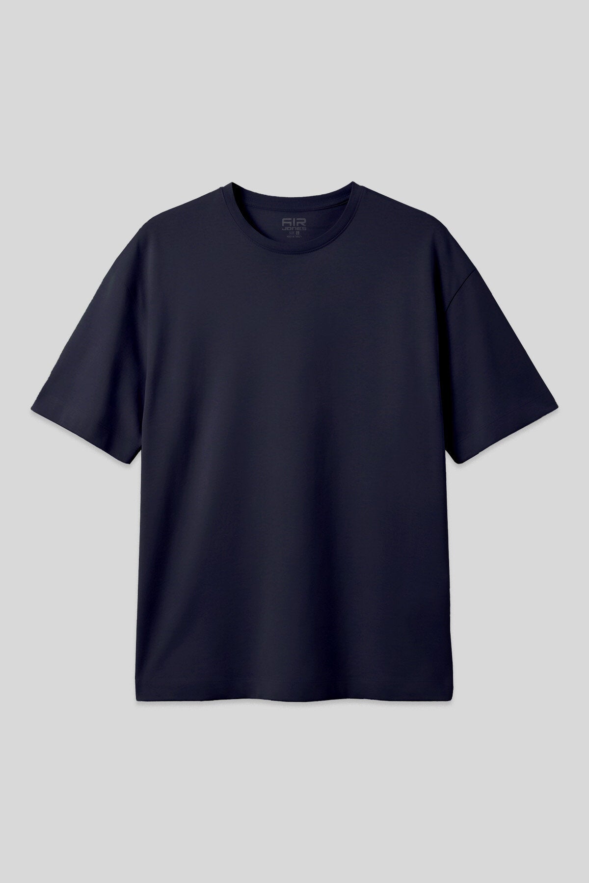 Lacivert %100 Pamuk Kalın Yumuşak Dokulu Oversize Fit Basic Erkek T-Shirt - 88353