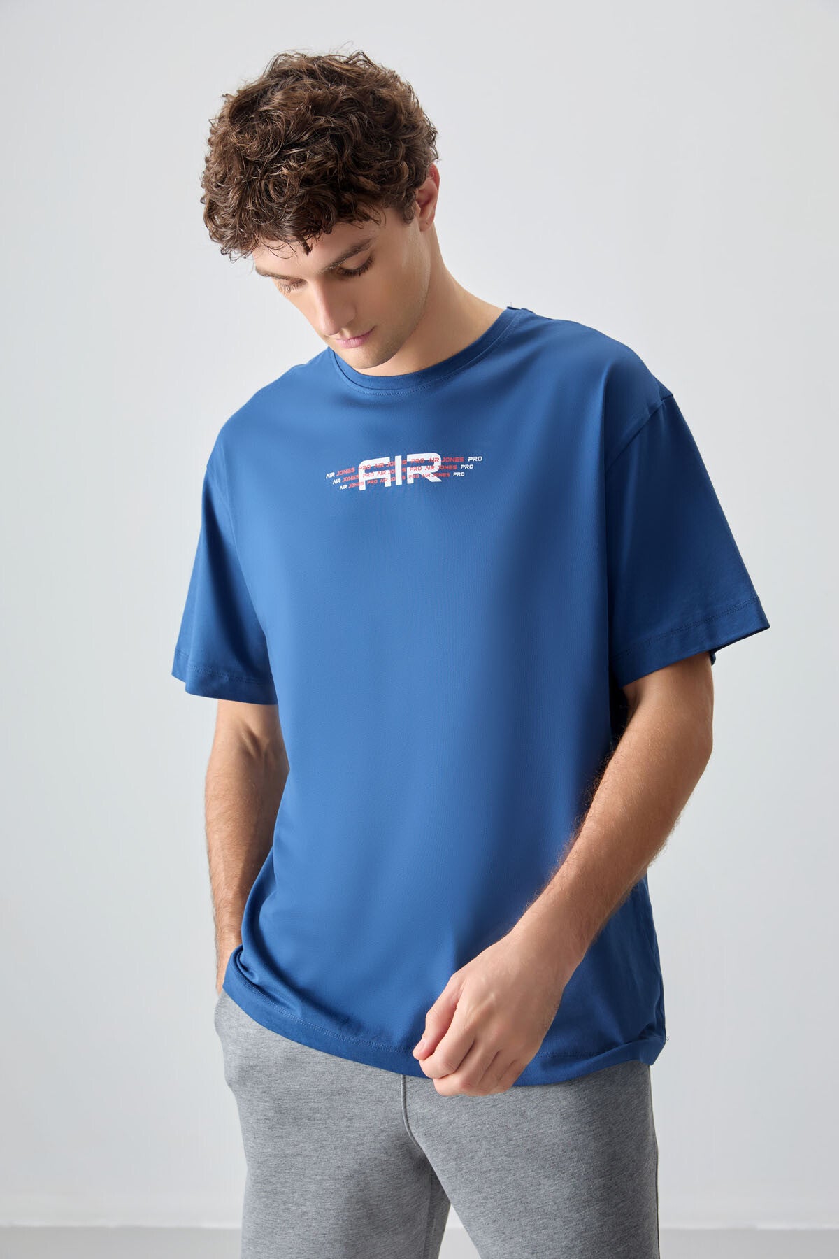 Parlament %100 Pamuk Kalın Yumuşak Dokulu Oversize Fit Baskılı Erkek T-Shirt - 88356