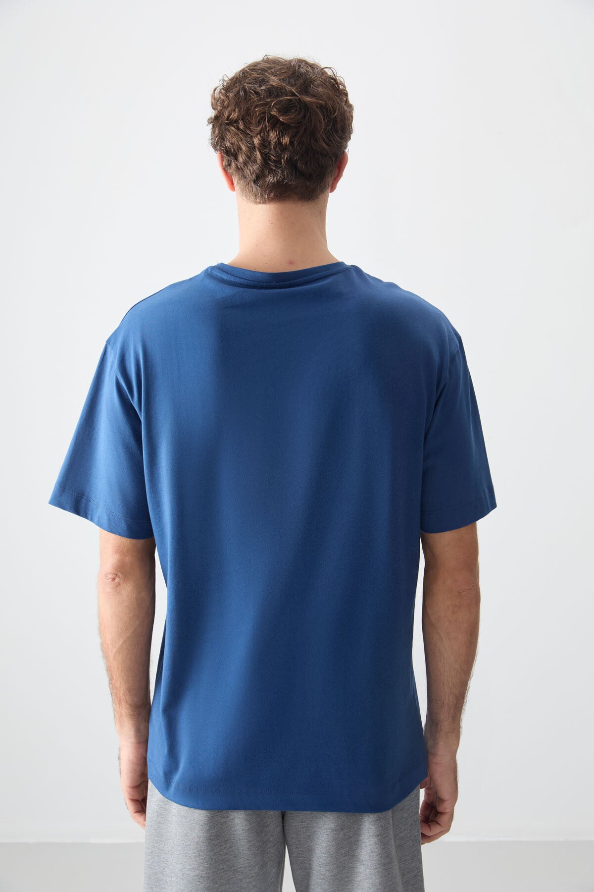 Parlament %100 Pamuk Kalın Yumuşak Dokulu Oversize Fit Baskılı Erkek T-Shirt - 88356