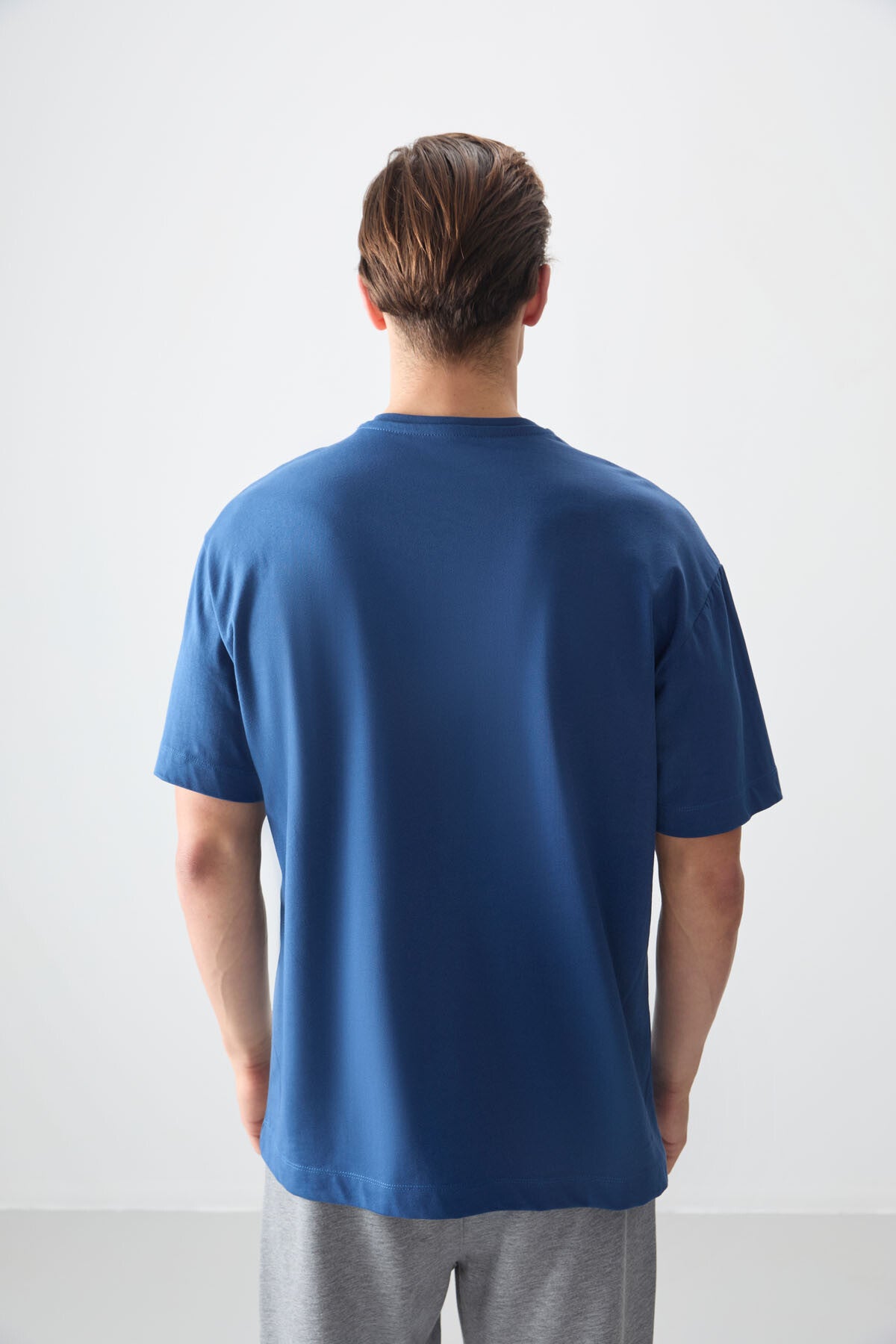 Parlament %100 Pamuk Kalın Yumuşak Dokulu Oversize Fit Basic Erkek T-Shirt - 88353