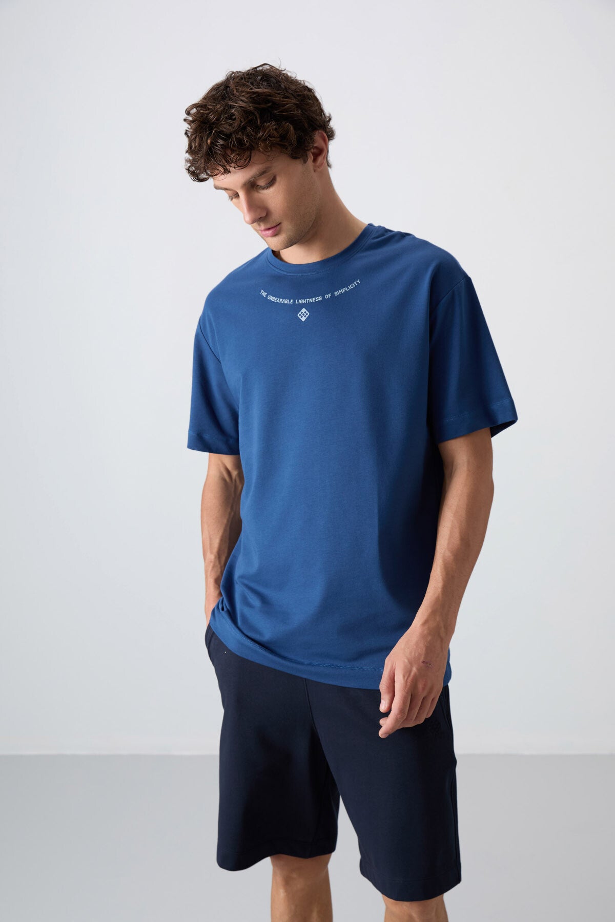 Parlament Pamuklu Kalın Yumuşak Dokulu Oversize Fit Baskılı Erkek T-Shirt - 88343
