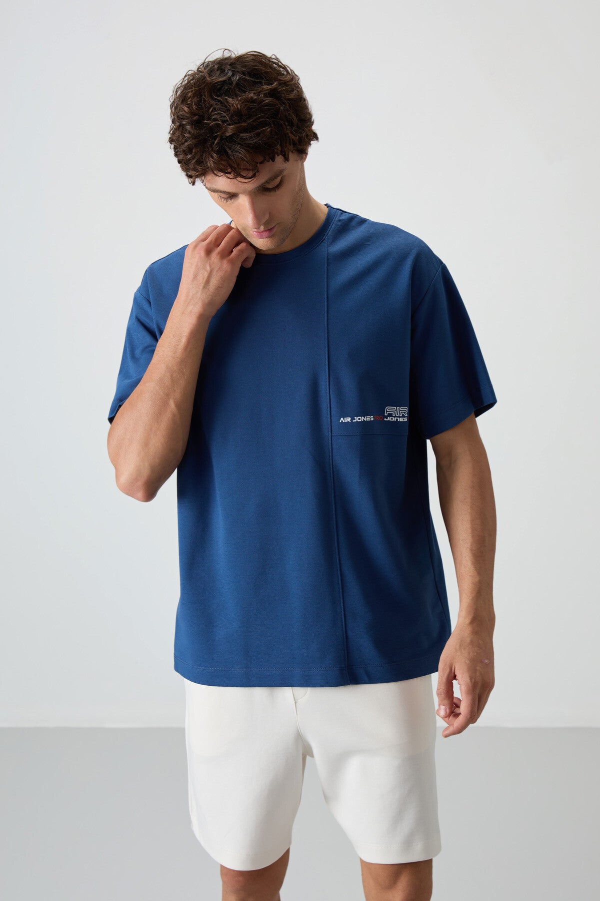 Parlament Pamuklu Kalın Yüzeyi Dokulu Oversize Fit  Baskılı Erkek T-Shirt - 88370