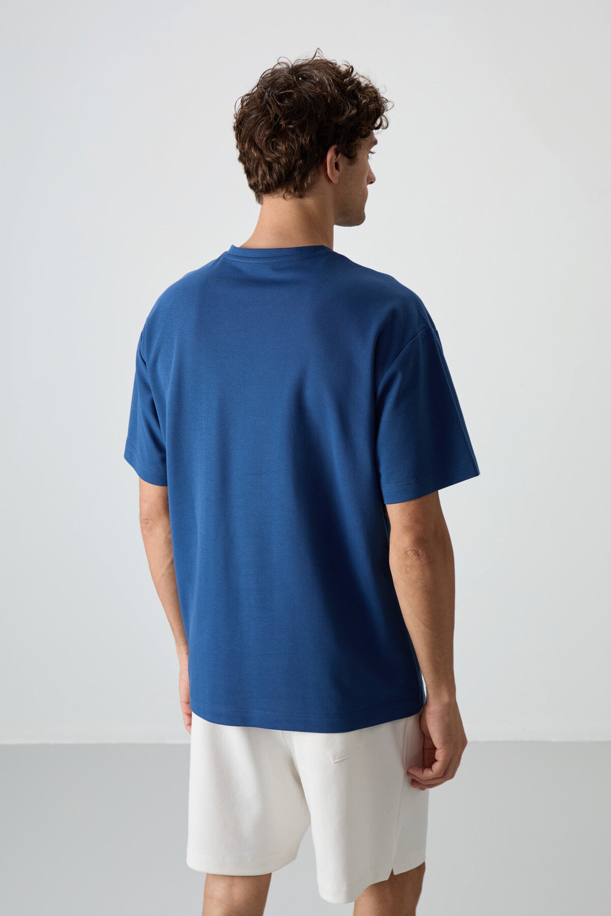 Parlament Pamuklu Kalın Yüzeyi Dokulu Oversize Fit  Baskılı Erkek T-Shirt - 88370