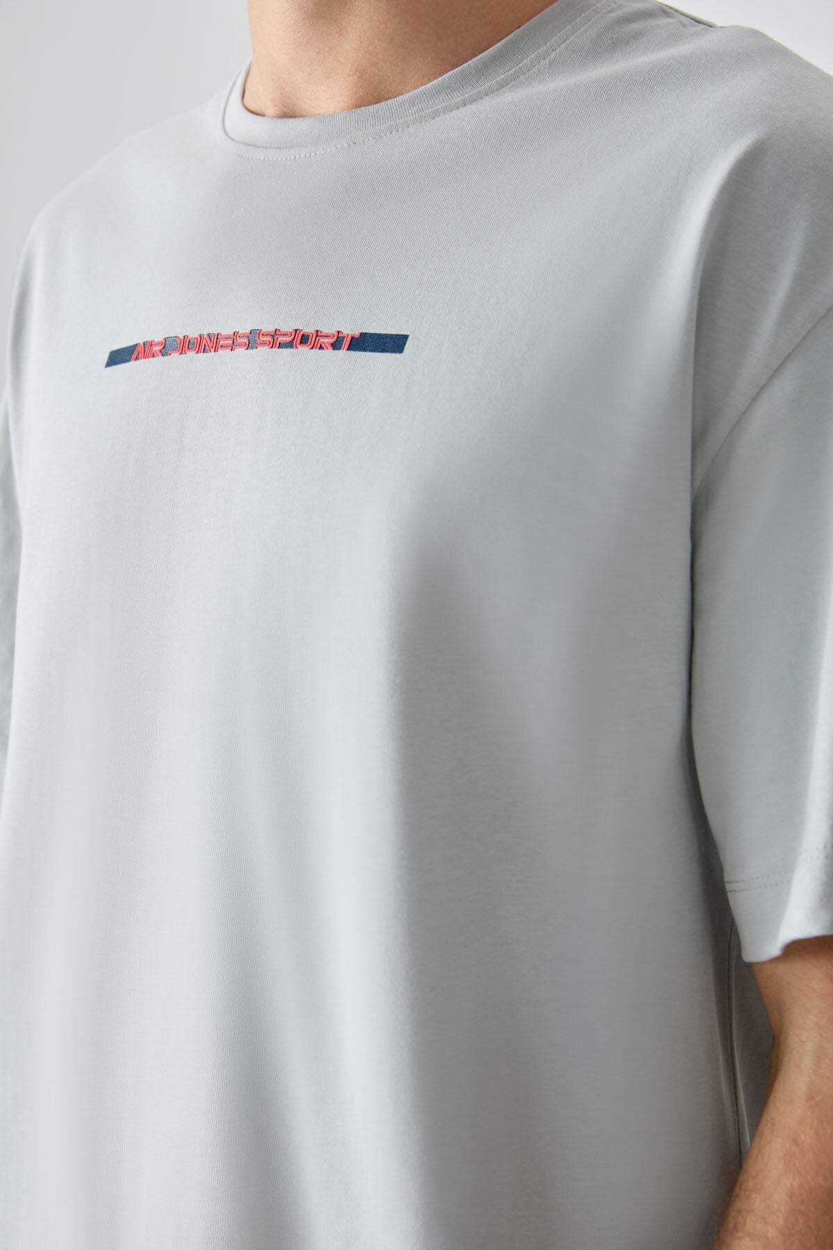 Taş %100 Pamuk Kalın Yumuşak Dokulu Oversize Fit Baskılı Erkek T-Shirt - 88358