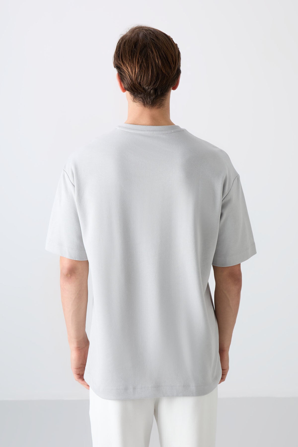 Taş Pamuklu Kalın Yumuşak Dokulu Oversize Fit Baskılı Erkek T-Shirt - 88324