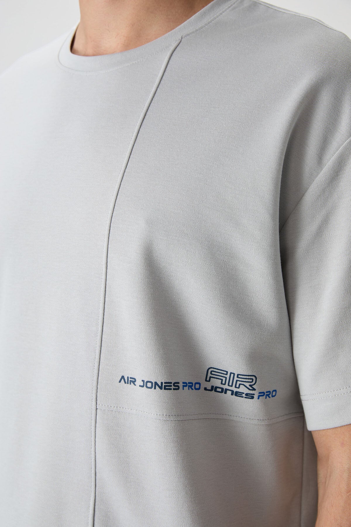 Taş Pamuklu Kalın Yüzeyi Dokulu Oversize Fit  Baskılı Erkek T-Shirt - 88370