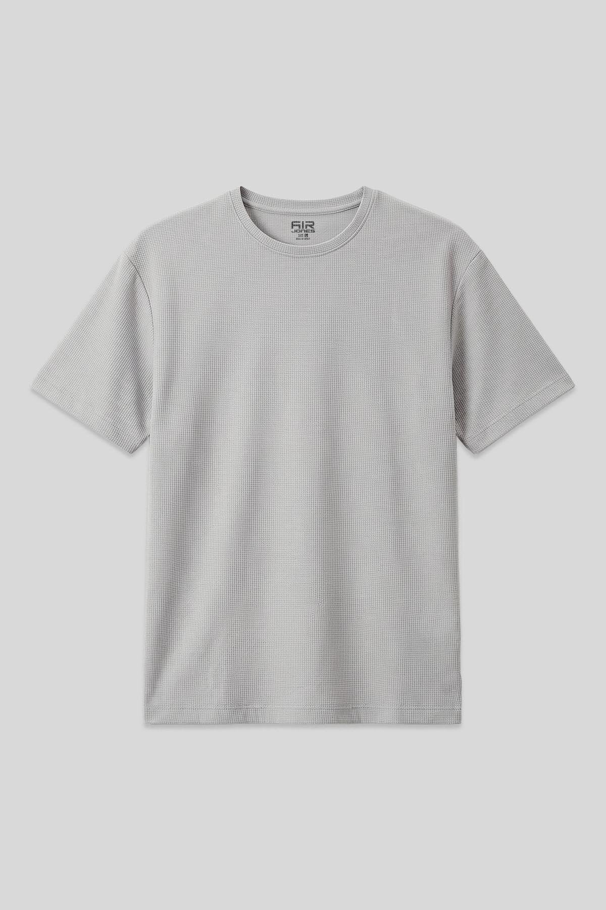 Taş Waffle İnterlok Yüzeyi Dokulu Oversize Fit Basic Erkek T-Shirt - 88379