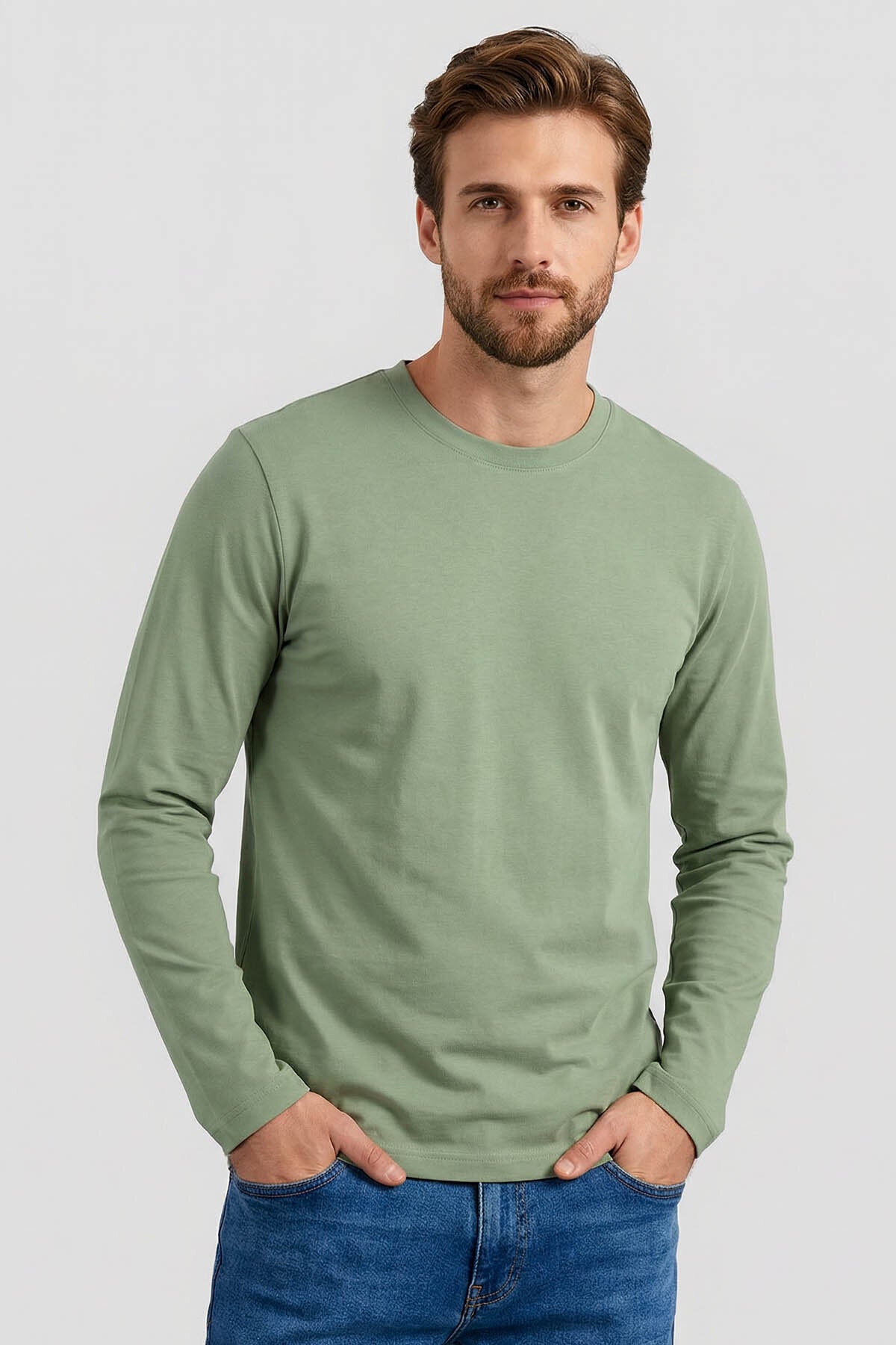 Kaktüs Standart Fit Basic O Yaka Uzun Kollu İnce Erkek T-Shirt - 87997