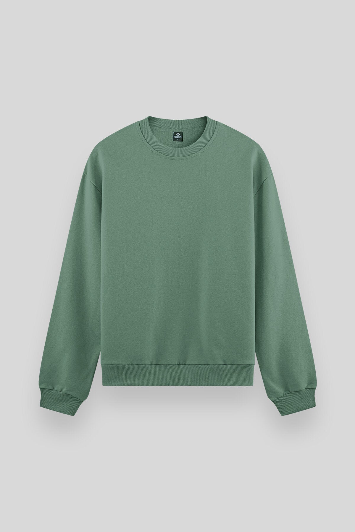 Açık Yeşil Basic O Yaka Rahat Form Erkek Sweatshirt - 88053