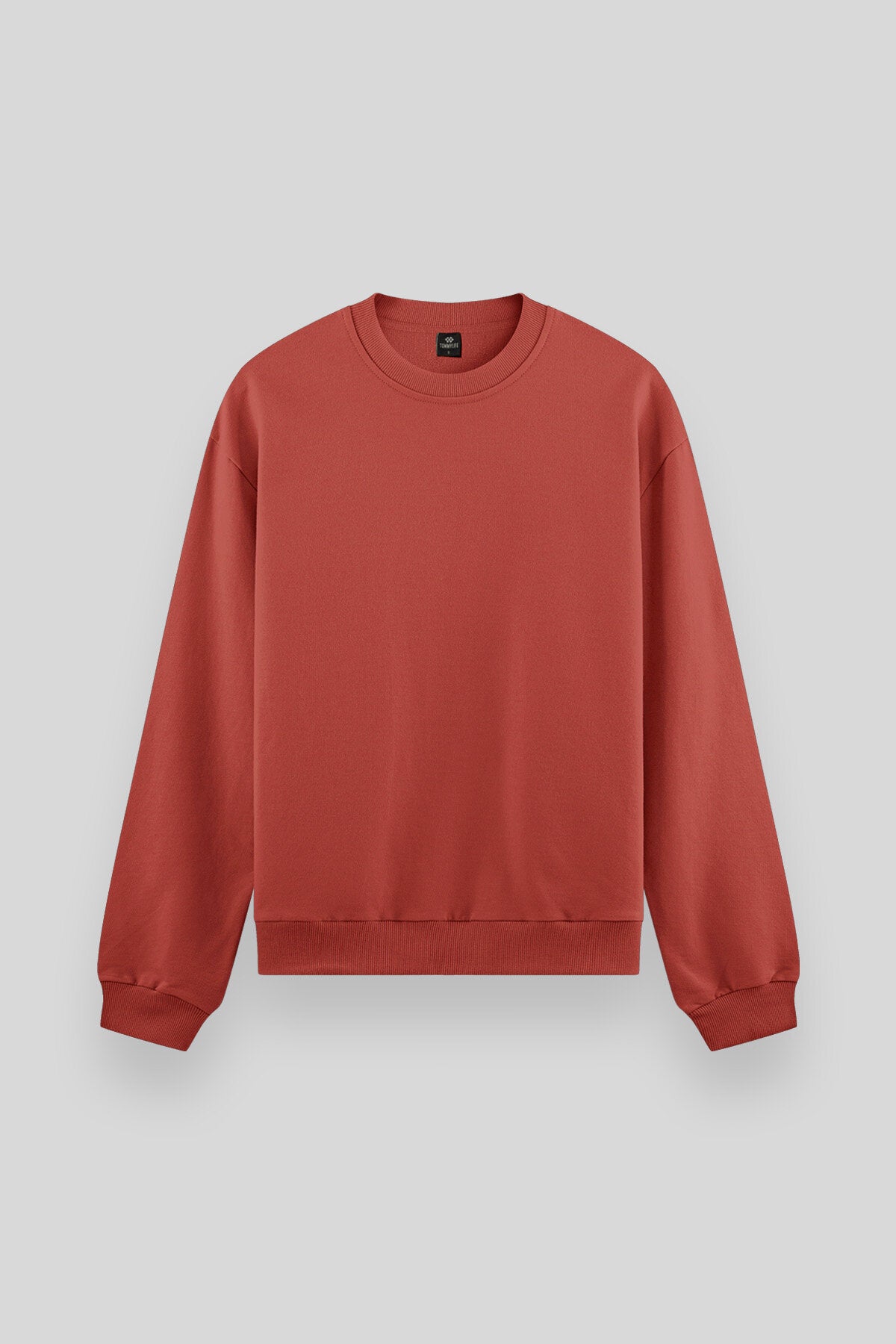 Kiremit Basic O Yaka Rahat Form Erkek Sweatshirt - 88053