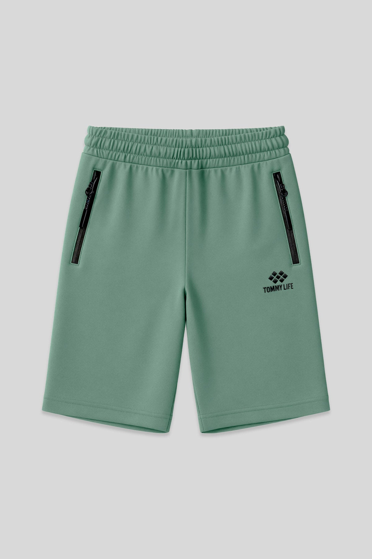 Açık Yeşil Gizli Fermuar Arka Cepli Bağcıklı Standart Kalıp Erkek Şort - 81136
