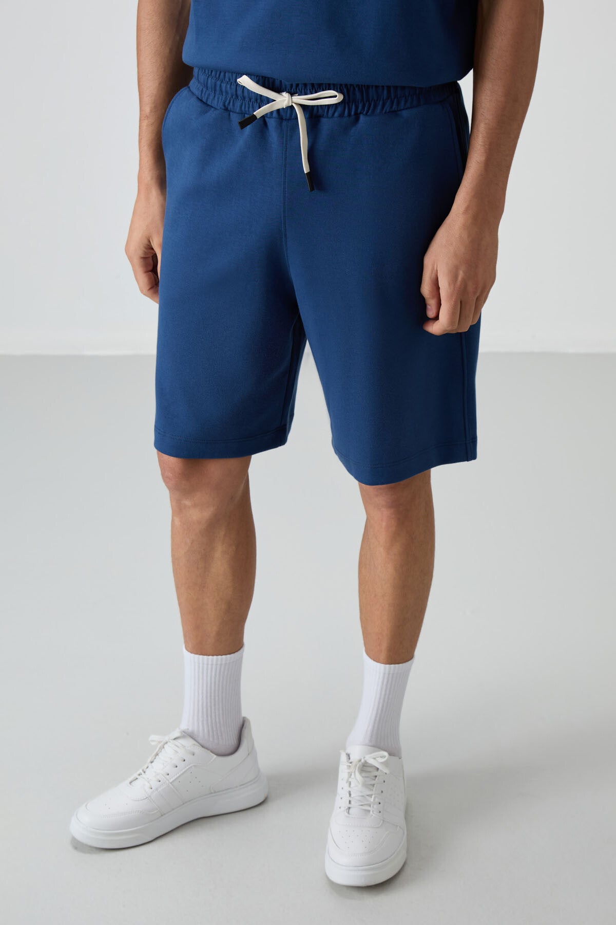 Parlament Pamuklu Kalın Yumuşak Dokulu Oversize Fit Basic Erkek Şort Takım - 85249