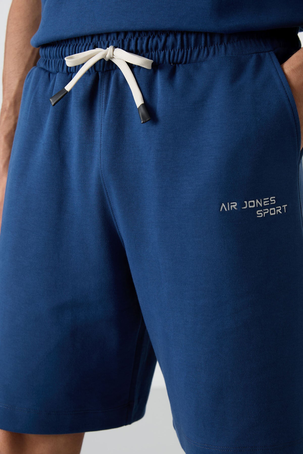 Parlament Pamuklu Kalın Yumuşak Dokulu Oversize Fit Nakışlı Erkek Şort Takım - 85250