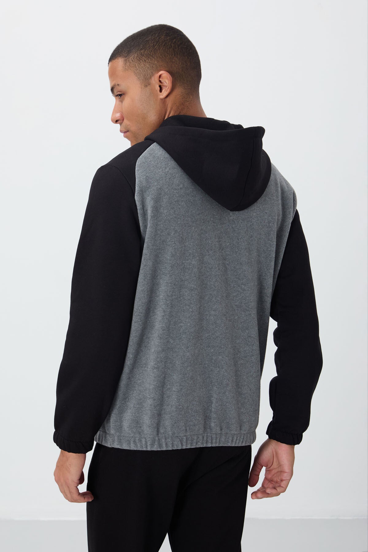Ruby Gri Melanj Standart Kalıp Polar Erkek Sweatshirt - 88300