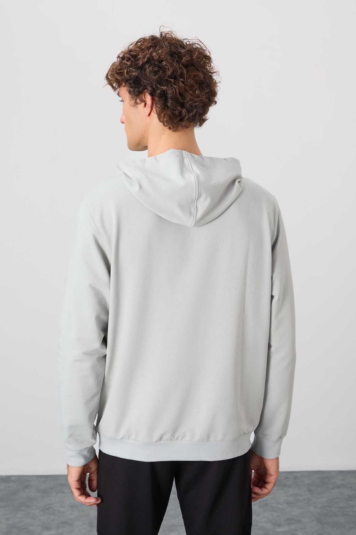 Taş Pamuk Yumuşak Dokulu Kapüşonlu Standart Fit Basic Erkek Sweatshirt - 88362