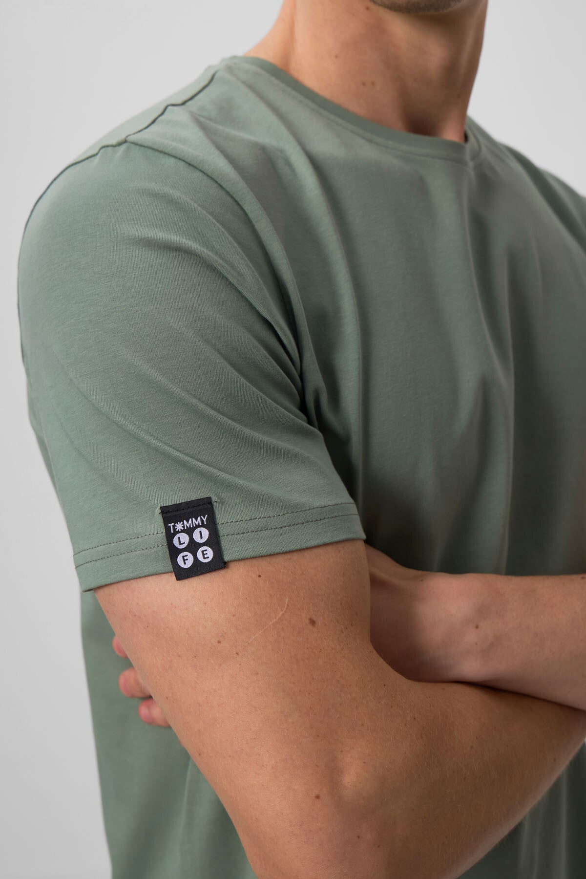 Açık Yeşil Erkek Basic Kısa Kol Standart Kalıp O Yaka T-shirt - 87911