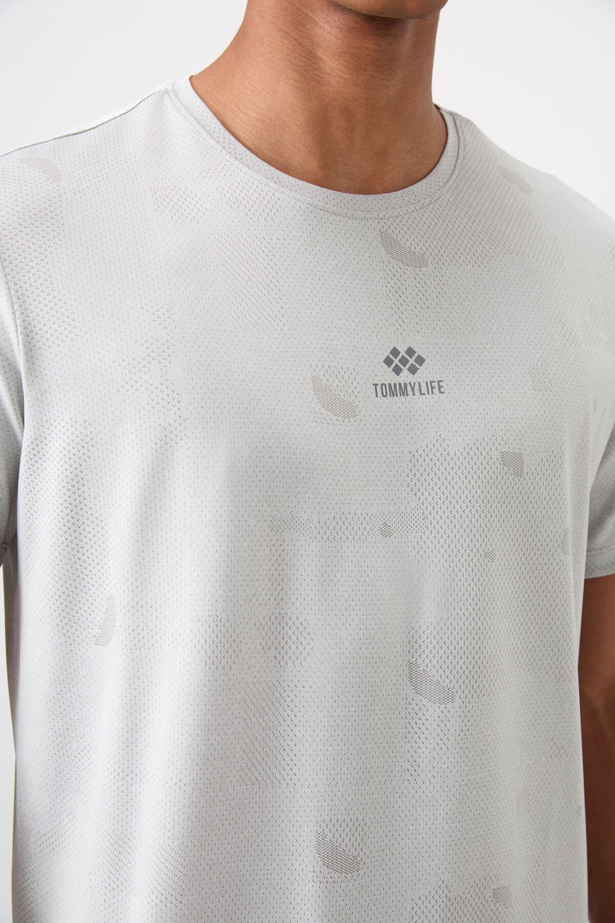 Taş Nefes Alan Jakarlı İnce Esnek Standart Fit Erkek Performans T-Shirt - 88397