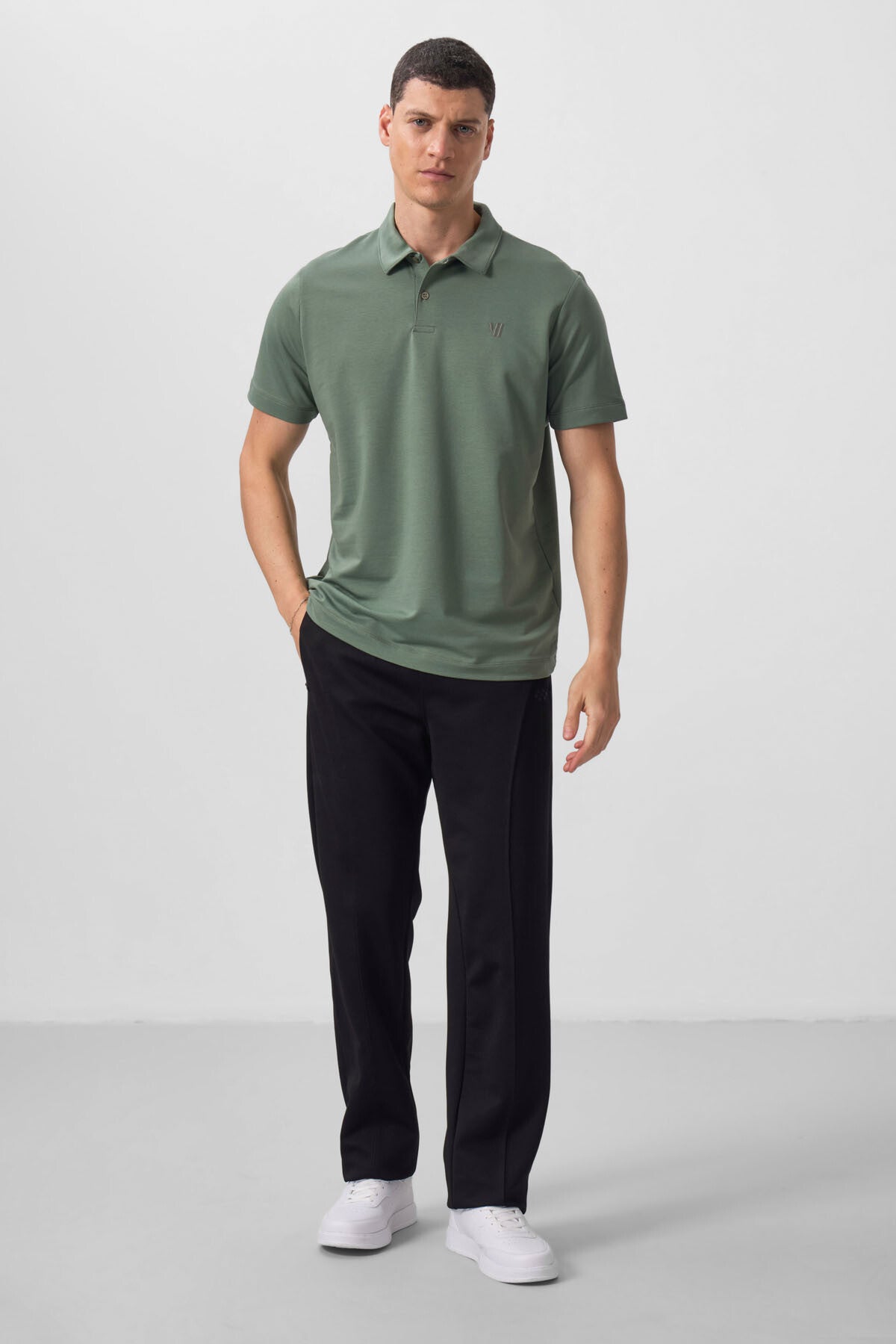 Açık Yeşil Standart Kalıp Basic Polo Yaka Erkek T-Shirt - 87768