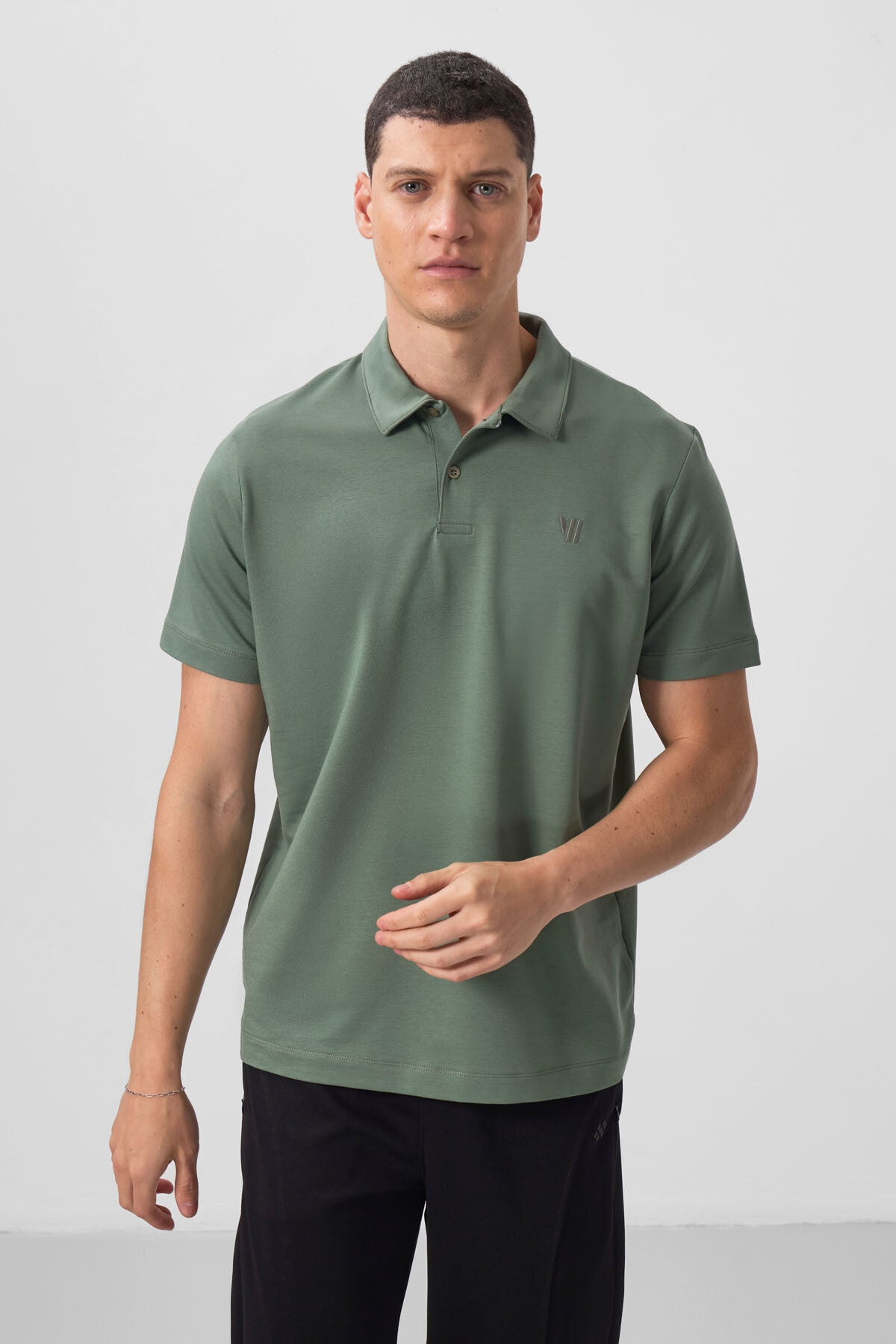 Açık Yeşil Standart Kalıp Basic Polo Yaka Erkek T-Shirt - 87768
