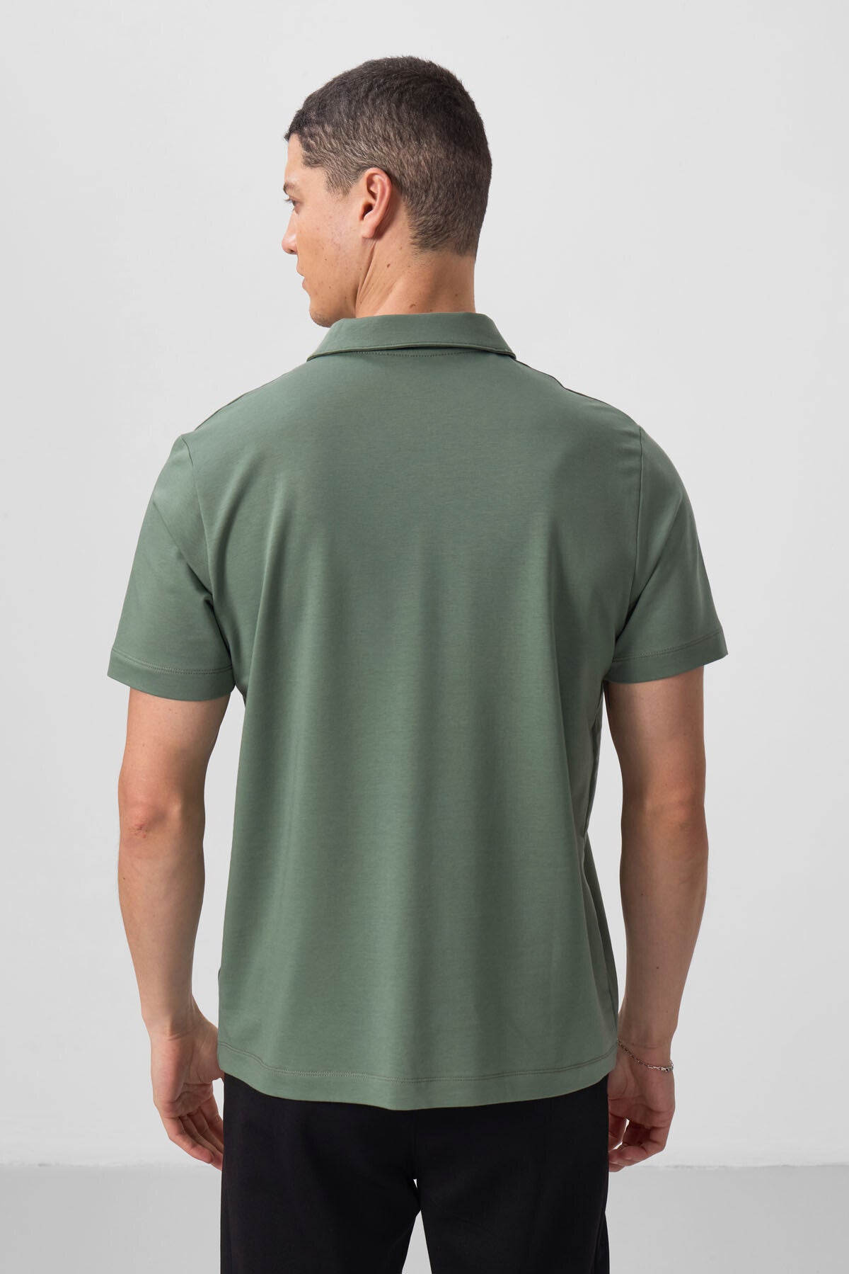 Açık Yeşil Standart Kalıp Basic Polo Yaka Erkek T-Shirt - 87768