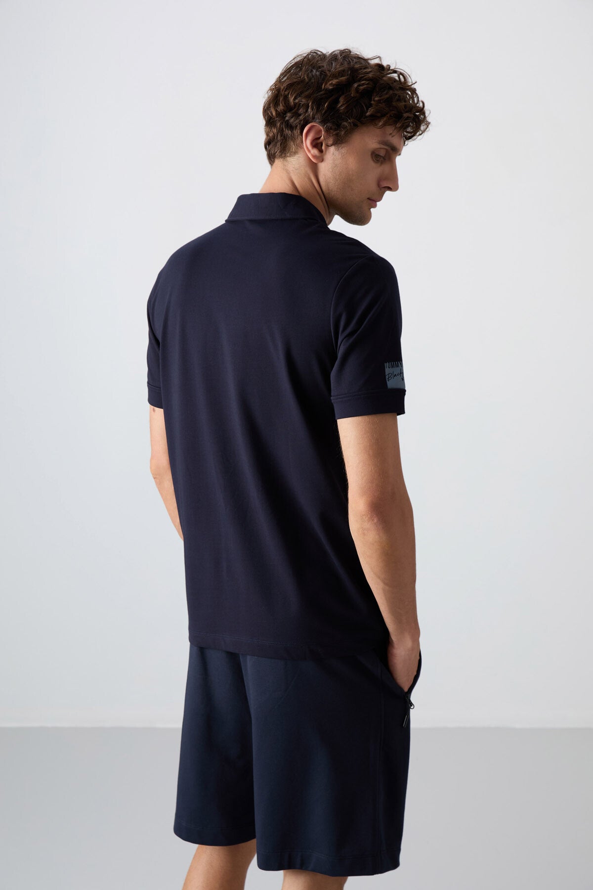Lacivert Pamuklu Kalın Yumuşak Dokulu Standart Fit Basic Polo Yaka Erkek T-Shirt - 88351