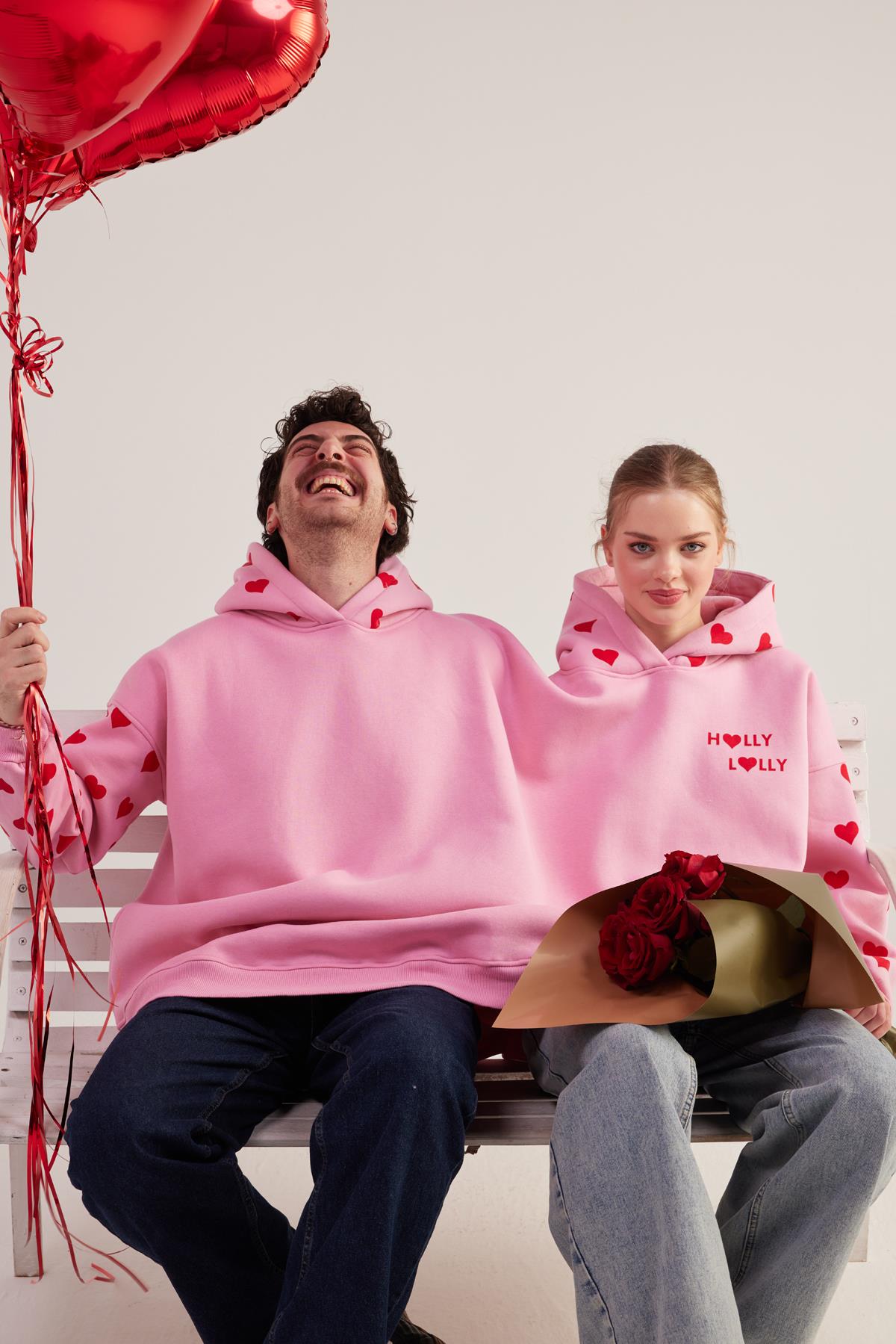 LoveBombing Sweatshirt Pembe