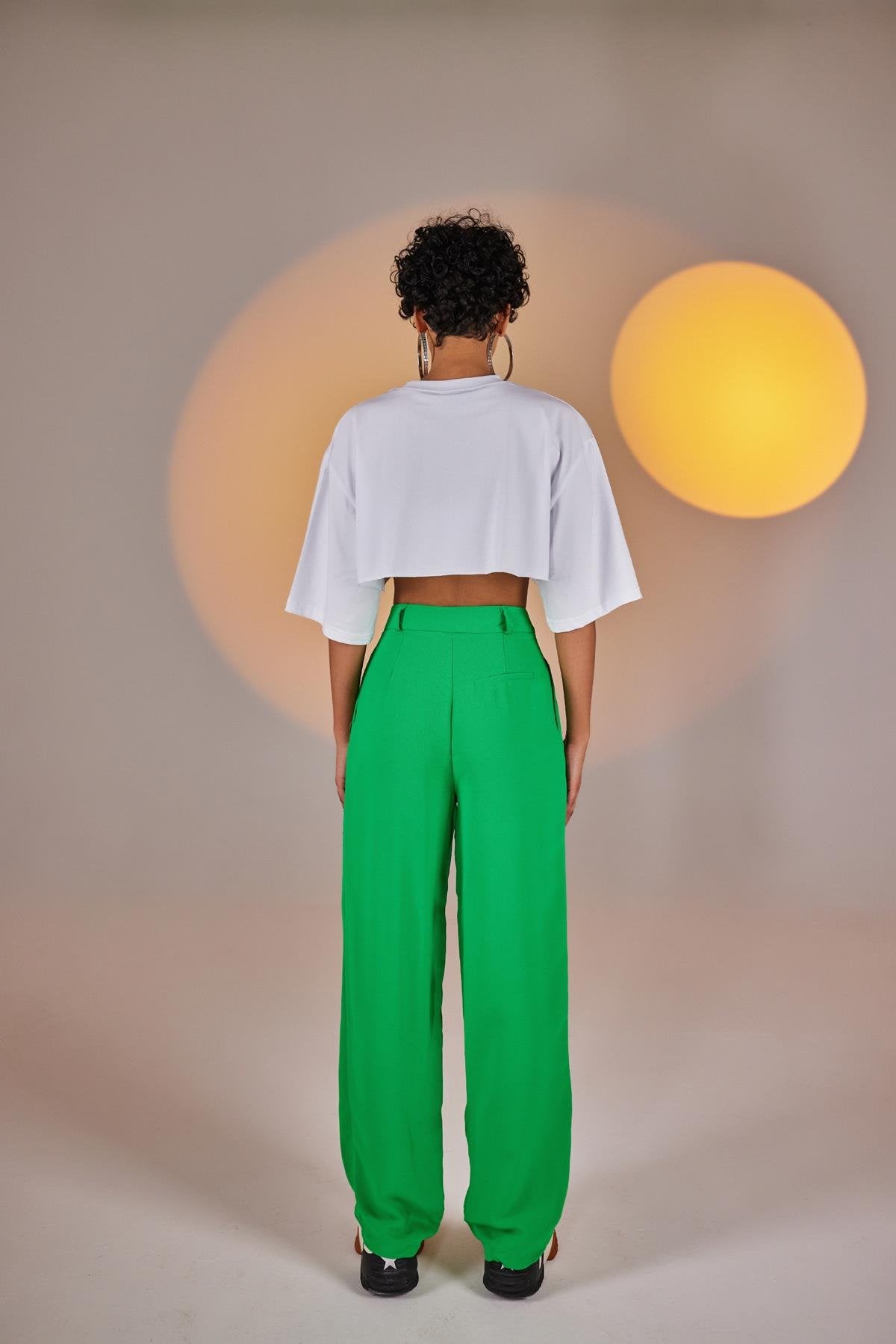 Palasia Pantolon Açık Yeşil