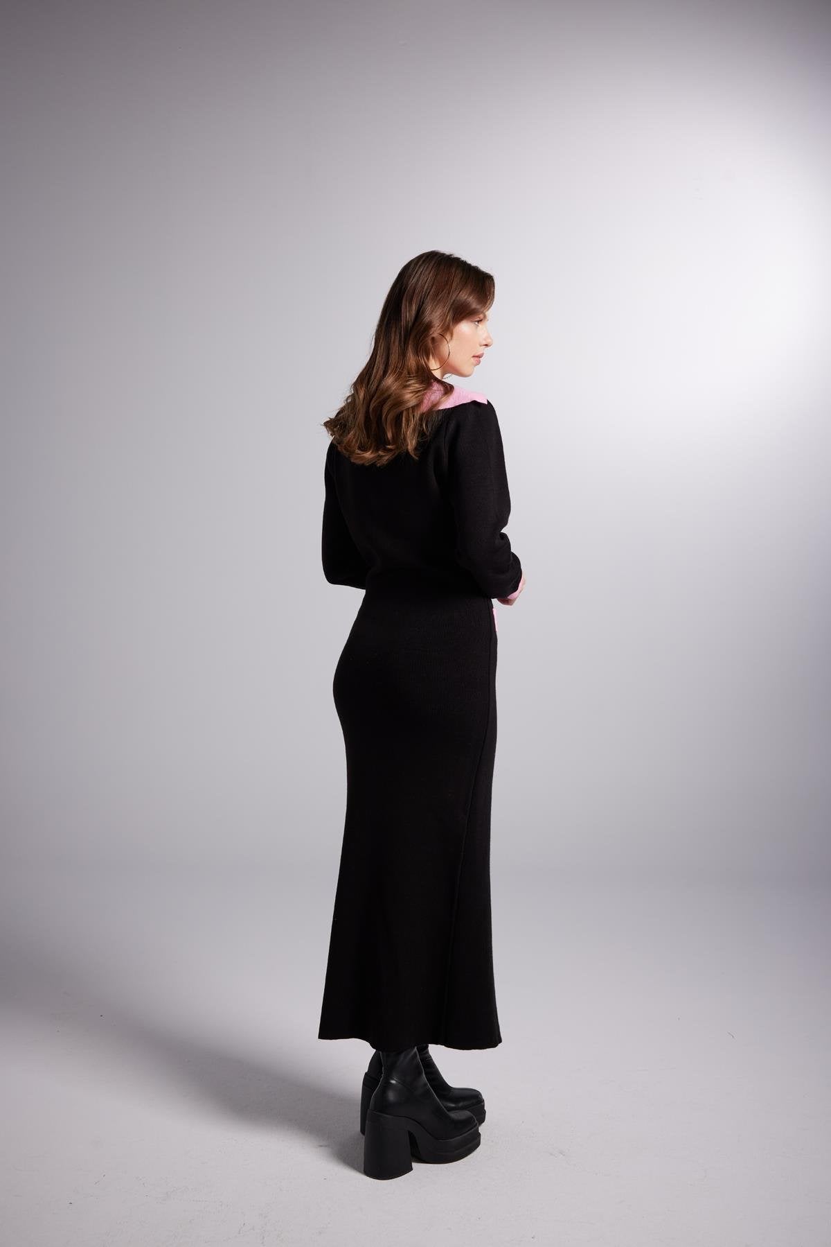 Elias Triko Elbise Siyah