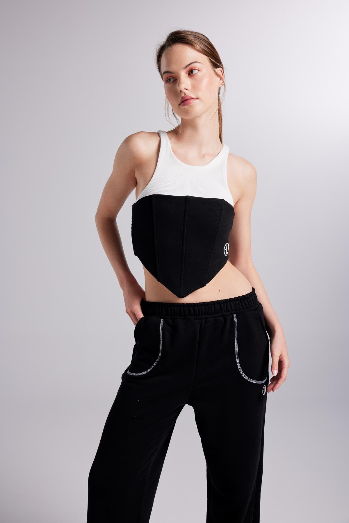 Logolu Atletli Rhode Büstiyer Siyah Siyah L