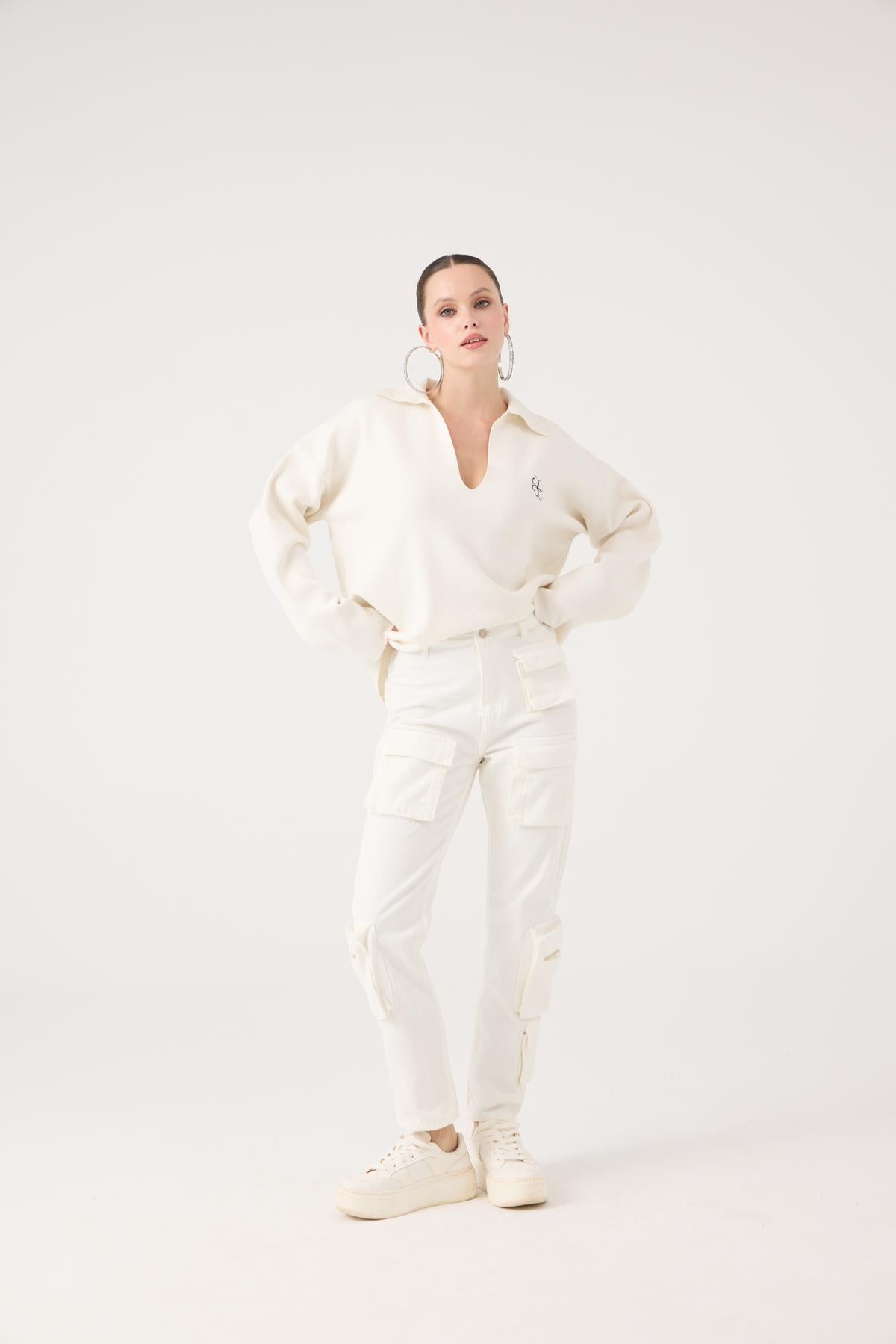 Serenity Jean Pantolon Beyaz