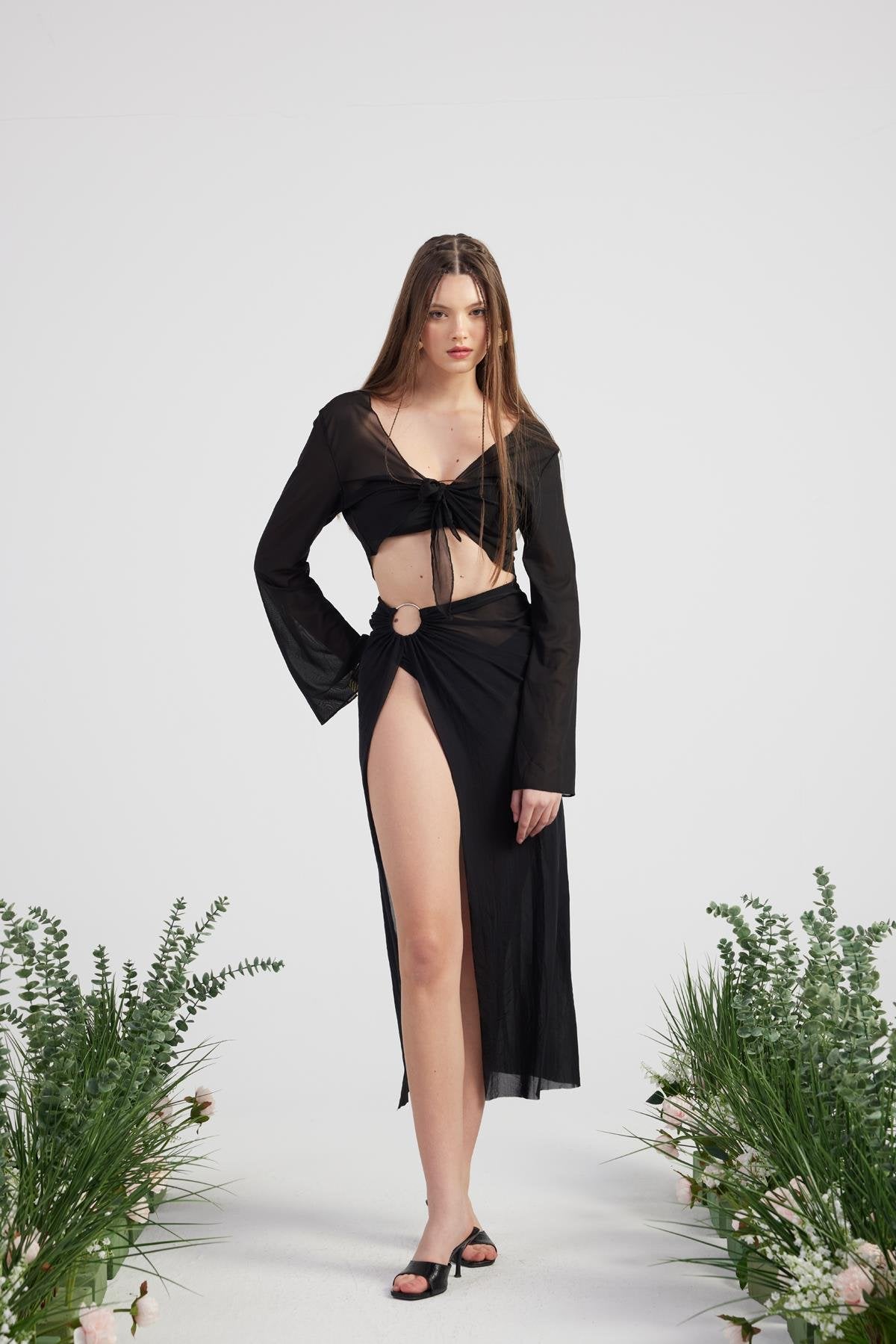 Alt Üst Ringer Pareo Takım Siyah