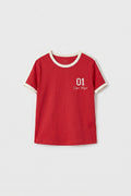 Fiesta Omuz Biye Detaylı Baskılı Kız Çocuk T-Shirt - 75181