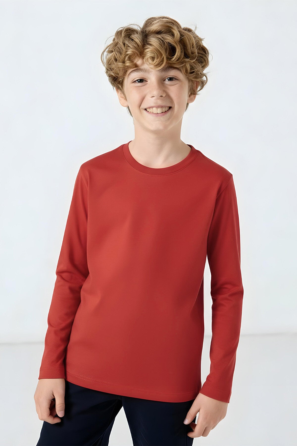 Fiesta O Yaka Standart Fit Basic Uzun Kollu Unisex Çocuk T-Shirt - 11329